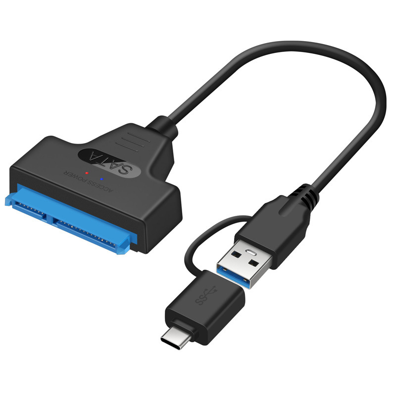 Adattatore da sata a usb 3.0/2.0/ tipo c, cavo sata fino a  to 6 gbps, supporto per hard disk ssd hdd esterno da 2.5 pollici, cavo sata iii a 22 pin