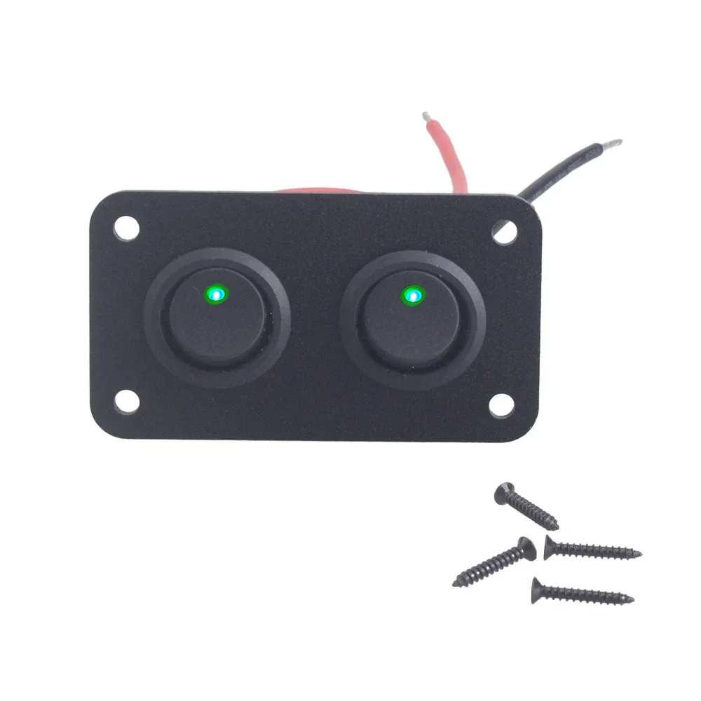 Panel de interruptor de palanca Universal de 12V, 1-5 entradas, USB, para coche, barco, camión, RV marino, accesorios de estilo LED azul, interruptor basculante marino: Plata