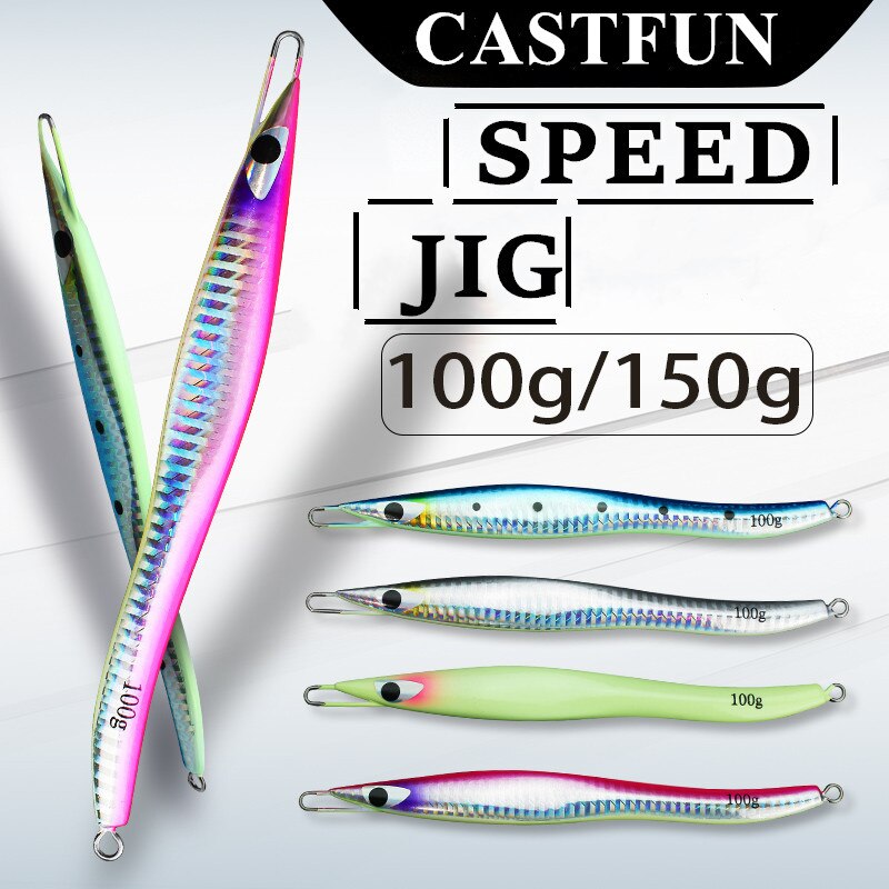 CASTFUN G2 Deep Sea Bait Fishing Lures Speed Jig Metal Jigs Artificial Baits Jigging Lure 100g 150g 4pc/lot Slow Fishing Jigs