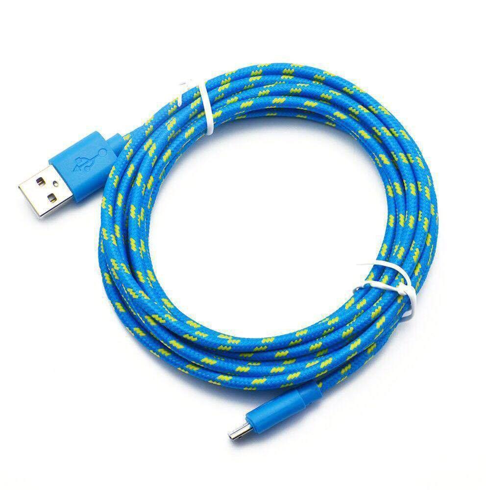 1m náilon trançado micro cabo usb sincronização de dados usb carregador cabo para samsung huawei xiaomi htc android telefone usb micro cabos: blue