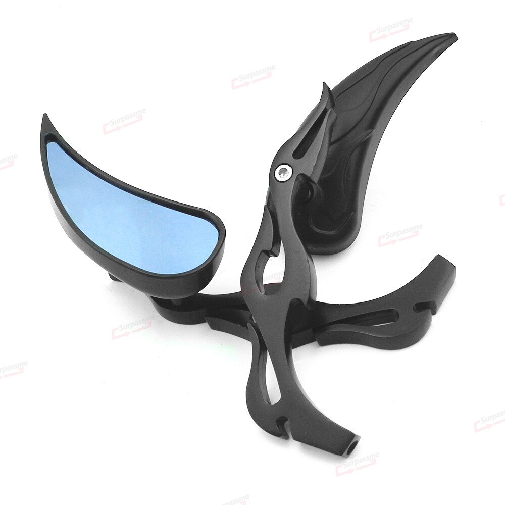 Voor Harley Softail Davidson 883 Sportster Touring Accessoires Universal Motorcycle Achteruitkijkspiegels Flame Cafe Racer Spiegels: Black