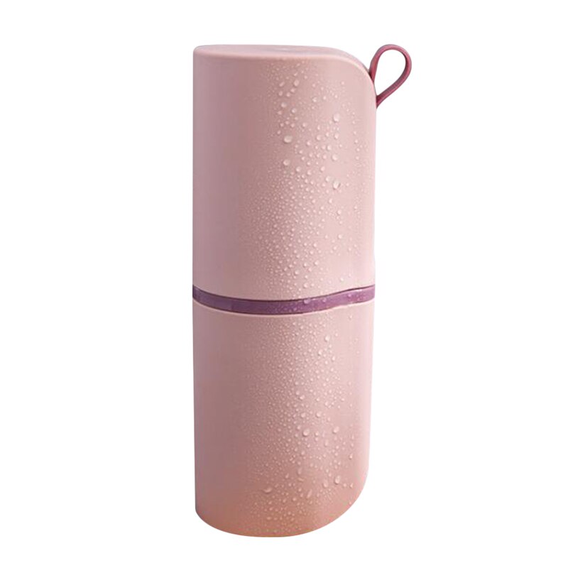 Draagbare mondspoelbeker in scandinavische stijl, opbergset voor huishoudelijke wasmiddelen, opbergdoos voor wasbenodigdheden van kunststof: Roze