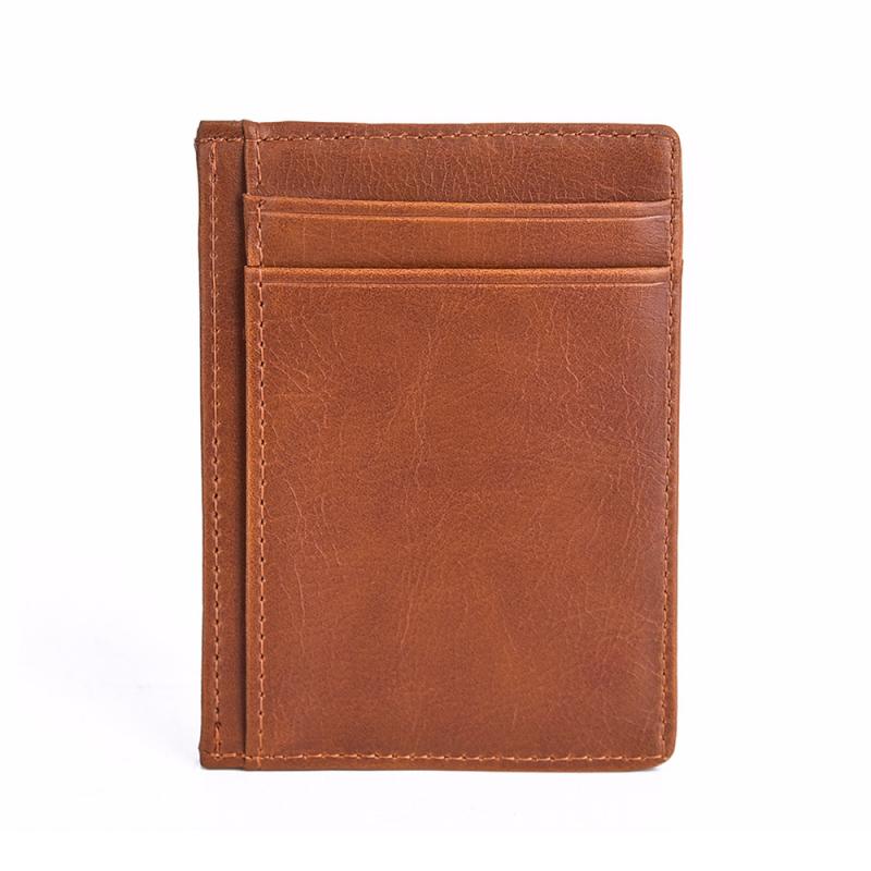 3 Colors Wallets Thin Men's Leather Multi-Card Wallet Retro Solid Color Mini Card Package Coin Purses: 02