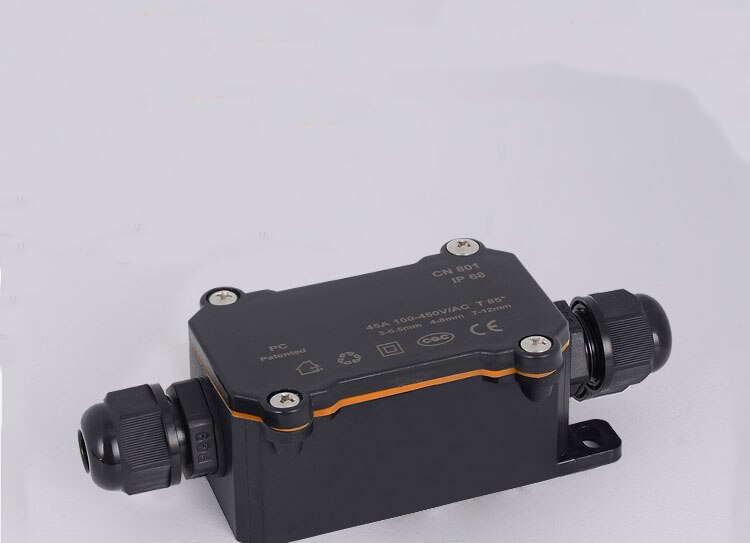 Outdoor waterproof junction box with waterproof head outdoor sealing junction box one into one out buried lamp connector