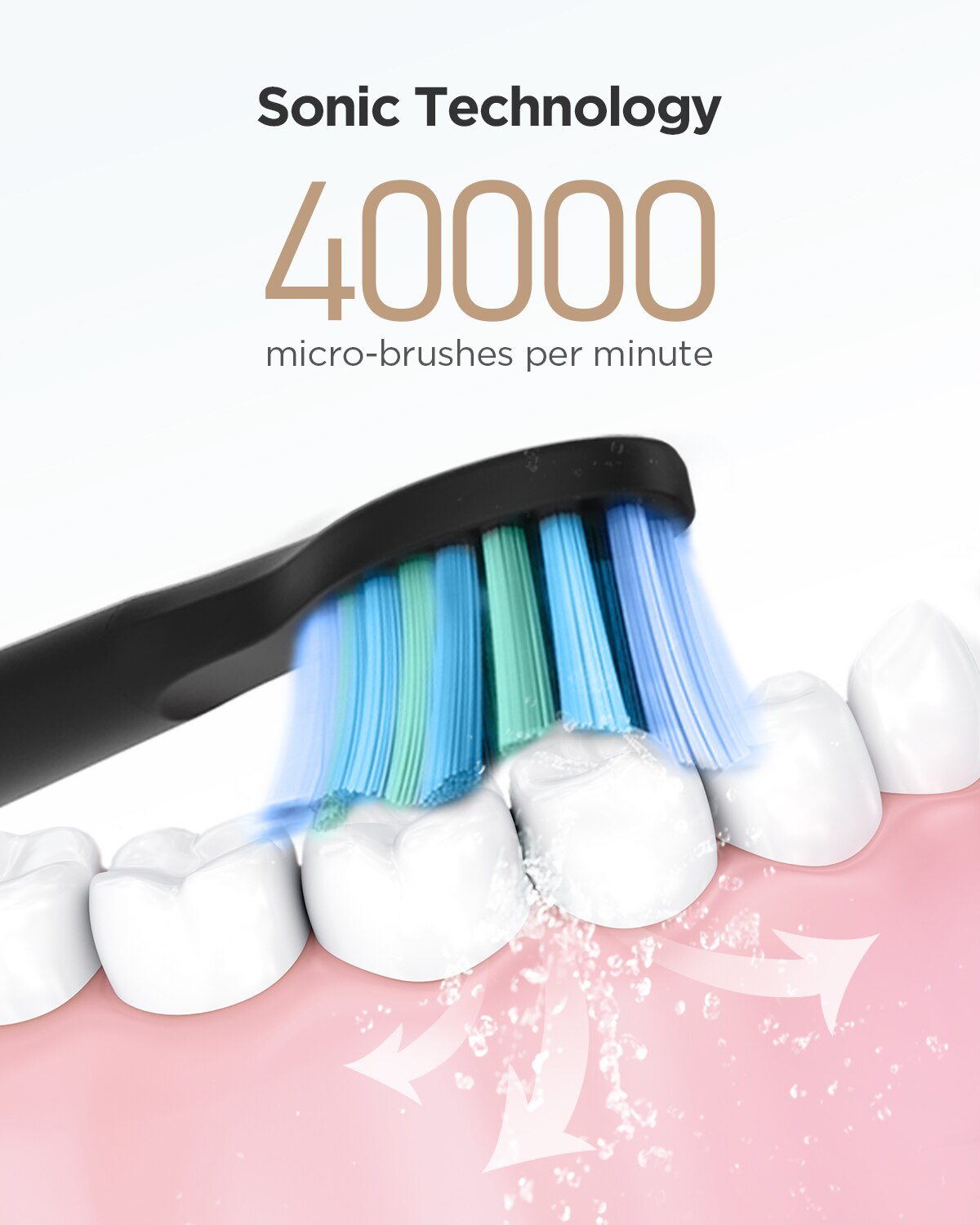 Fairywill-cepillo de dientes eléctrico sónico para adultos, recargable por USB, FW-507, resistente al agua, cabezales de repuesto