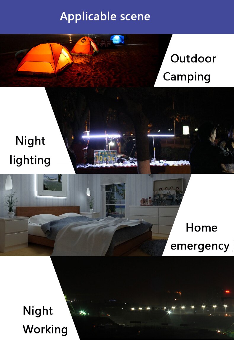 7W Oplaadbare Led Buis Draadloze Multifunctionele Noodverlichting Voor Indoor/Led Camping Lamp