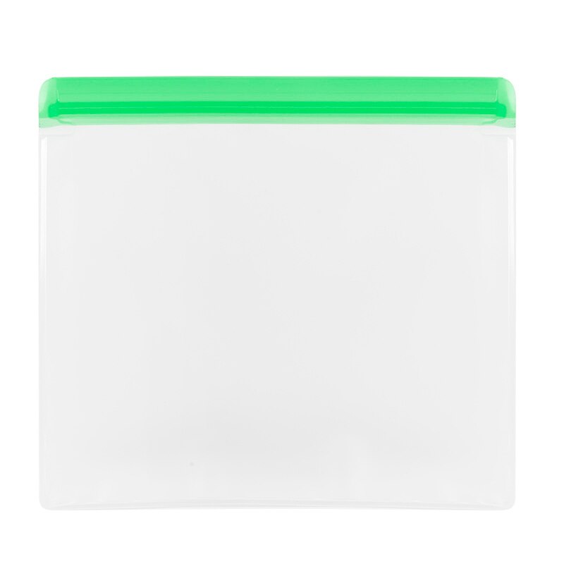 PEVA Food Storage Containers Reusable Silicone Fresh Bags Moistureproof Refrigerator Vacuum Sealed Bag For Sandwich Snack Fruits: 2 green
