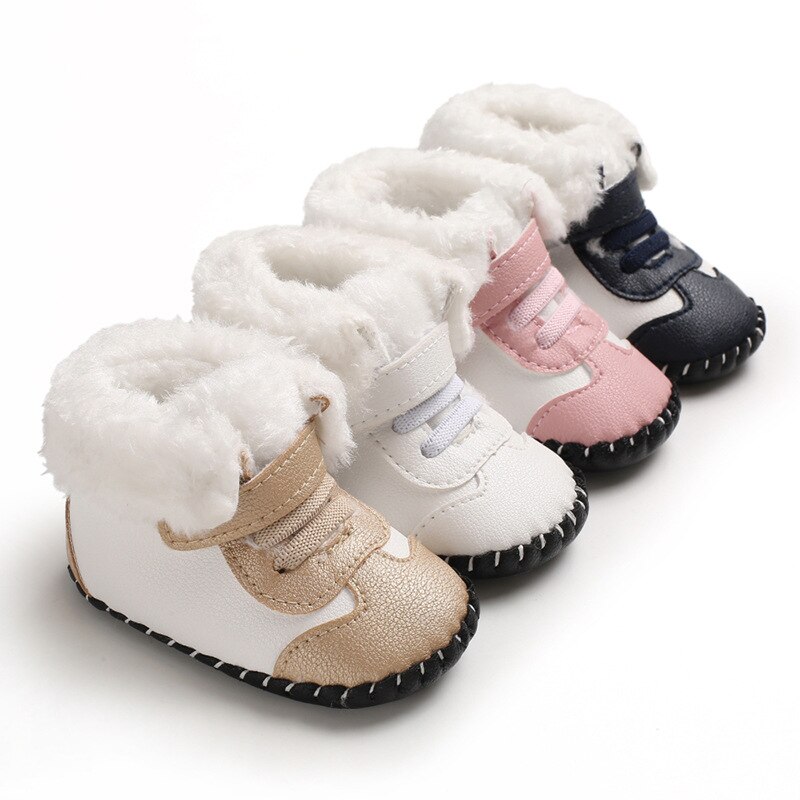 Winter Plush Warm Baby Boy Girl Boots PU Kids Boots Anti-slip Baby Soft Soled Boots Newborn Infant Toddler Baby Schoenen