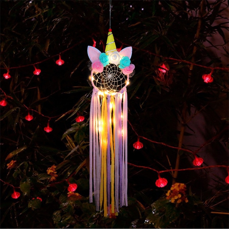 1 sztuk jednorożec łapacz snów dziewczyna sypialnia akcesoria ścienne dekoracje robić domu niemowlę prysznic ślub Favor impreza jednorożec Christmas prezent-B