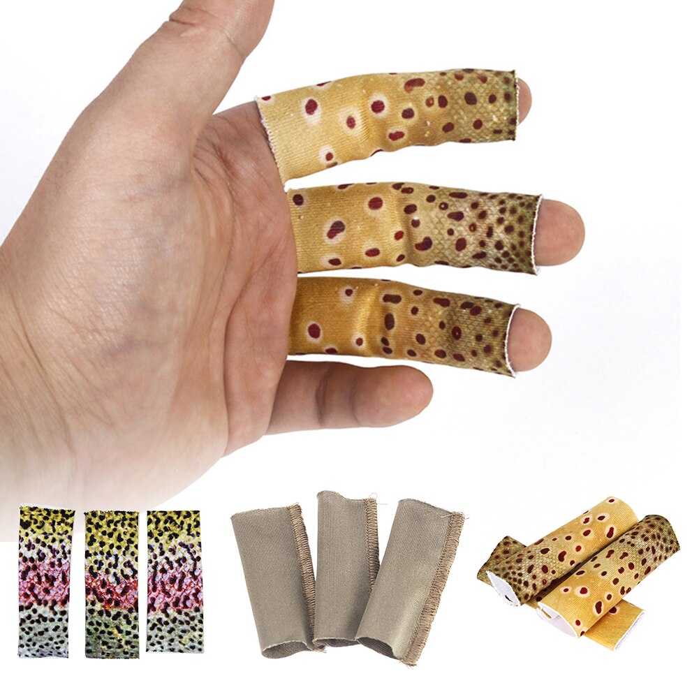 3 pièces manchon main équipement doigt protecteurs pour pêcheurs anti-rayures anti-coupures multicolore élastique outil mouche pêche décapage gardes