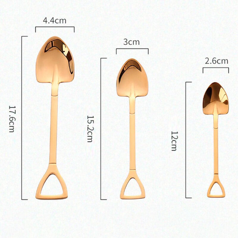¡En Stock! Cuchara de acero inoxidable con pala de hierro para café, cucharilla de helado Retro, cucharilla cuadrada bonita, accesorio de cocina, cuchara de café