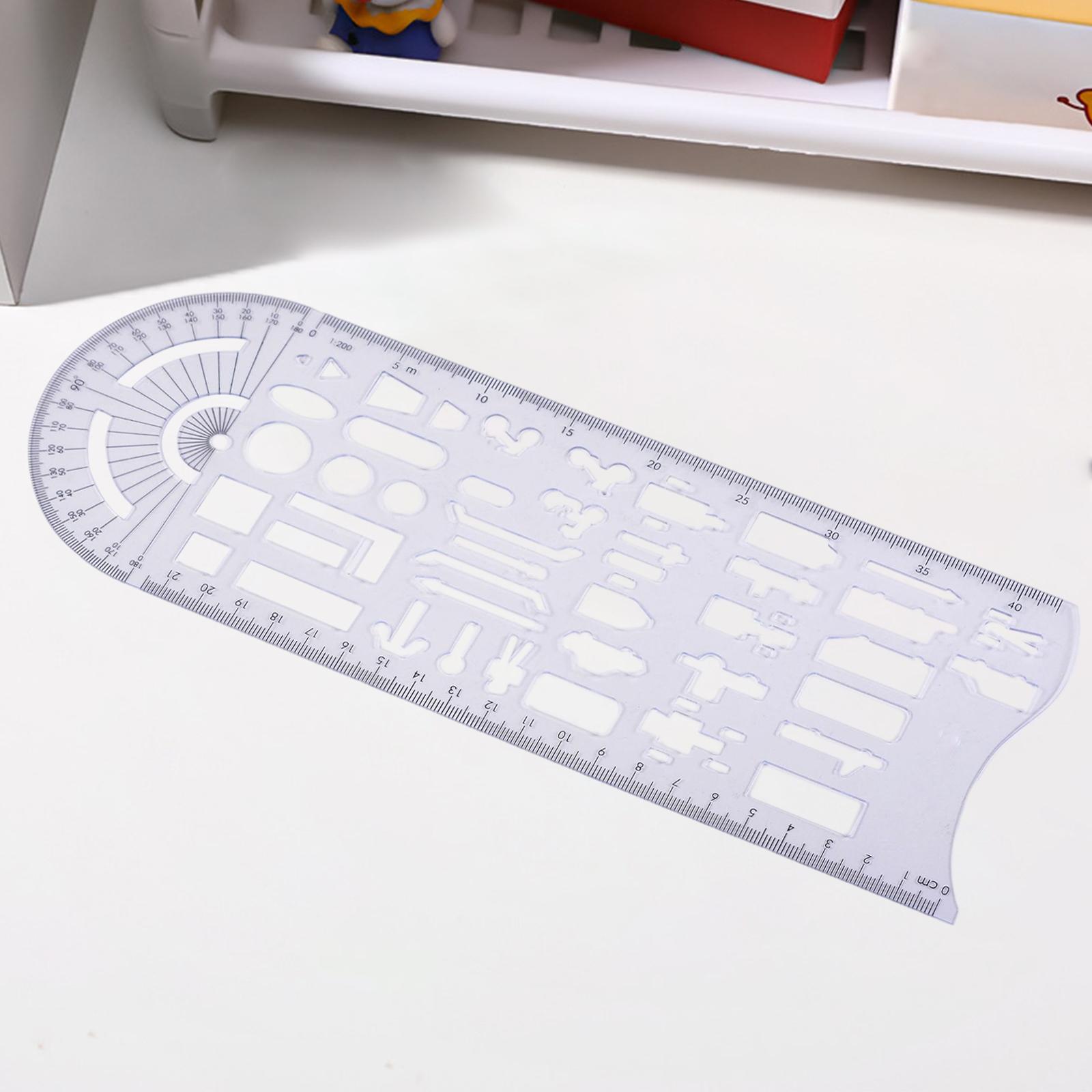 Plastic Drawing Ruler Traffic Accident Symbols Drawing Template Office School Stencils Multifunctional Draft Ruler Accessories