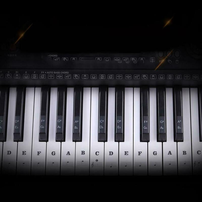 Klaver tastatur musik note lær klistermærker til 88/61/54/49/31 nøgler gør-re-mi-fa os