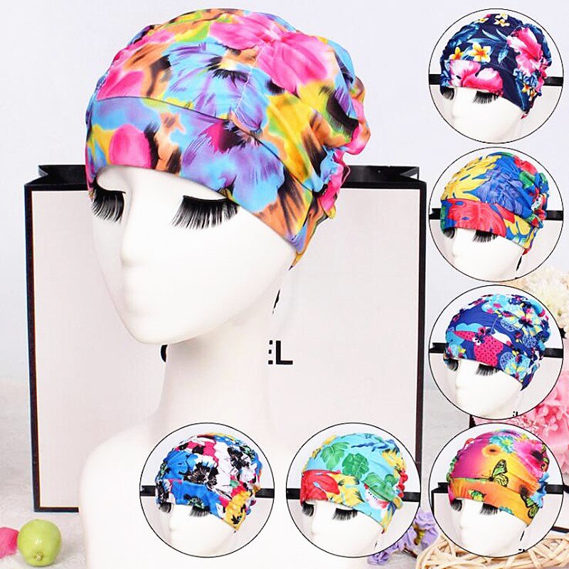 1Pc Zwemmen Hoed Vrouwen Lang Haar Badmuts Badmuts Stretch Drape Gratis Size Zwemmen Zwembad Sport Elastische Nylon tulband Unisex