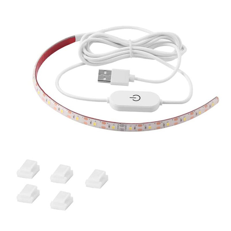 Kit d'éclairage de LED à intensité variable avec variateur de presse marche/arrêt et alimentation USB, lumière du jour 6500K