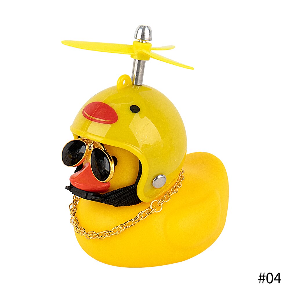 Populaire Kleine Gele Eend Auto Ornamenten Grappige Zonnebril Wind-Breaking Eend Met Propellor Helm Motor Paardrijden Fietsen Decoratie: Chicken