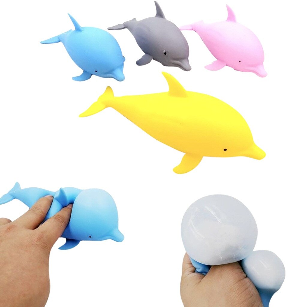 Squishy Speelgoed Funny Novelty Decompressie Dolfijn Stress Vent Speelgoed Voor Bananasplit Squeak Antistress Relief Grappig Speelgoed