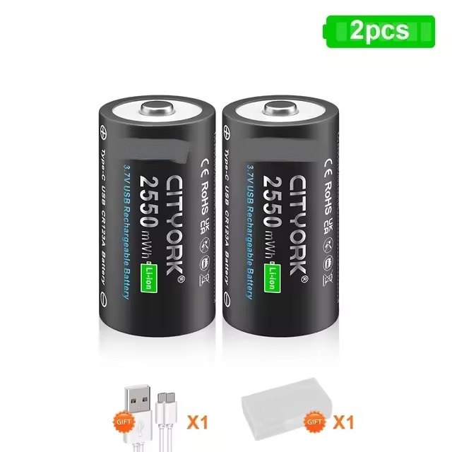 3.7V 16340 16350 Rechargeable Battery USB Rechargeable RCR123 CR123 CR123A Btteries For LED Flashlight With USB Cable: PURPLE