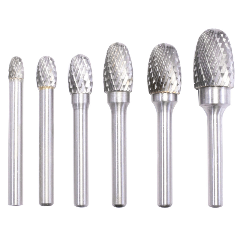 Double Cut EX Type Head Tungsten Carbide Rotary File Tools Drill Milling Carving Bit Tools Point Burr Die Grinder Abrasives Set