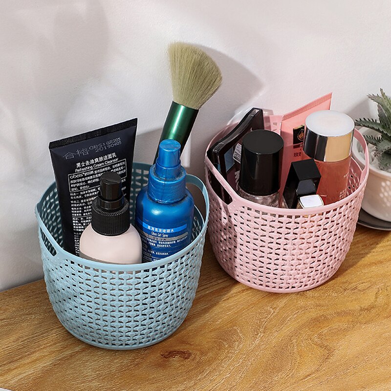 Hollow Portable Storage Basket Home Desktop Storage Basket Plastic Woven Basket For Home Decor корзина для бани