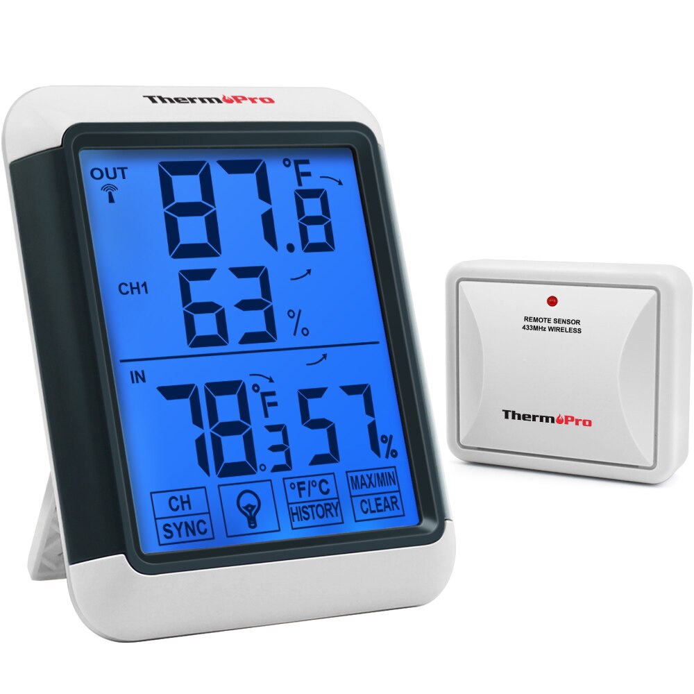 Termómetro Digital ThermoPro TP65A 100M inalámbrico LCD, higrómetro electrónico, medidor de humedad y temperatura, estación meteorológica
