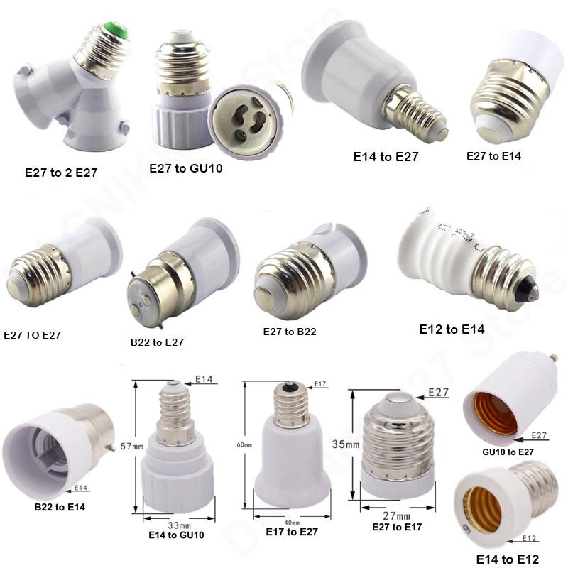 E27 e14 e12 naar E27 E14 GU10 B22 e17 e12 Lampvoet LED Maïs Lamp Lichthouder Converter Socket AC power Adapter Conversie V27