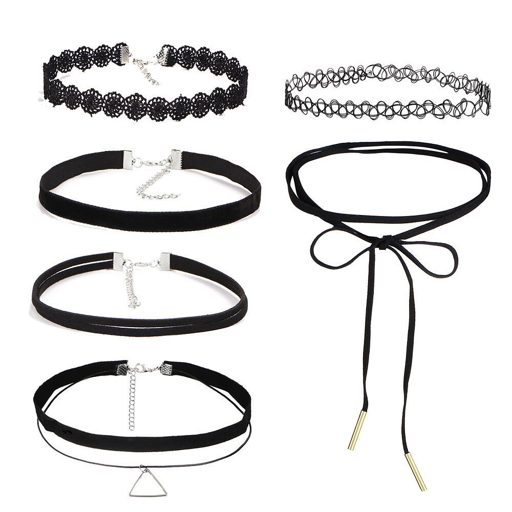10pcs/set Charm Women Necklace Goth Simple Jewelry Necklaces choker Necklaces Collar Set Lace Necklace for Women Birthday: 3