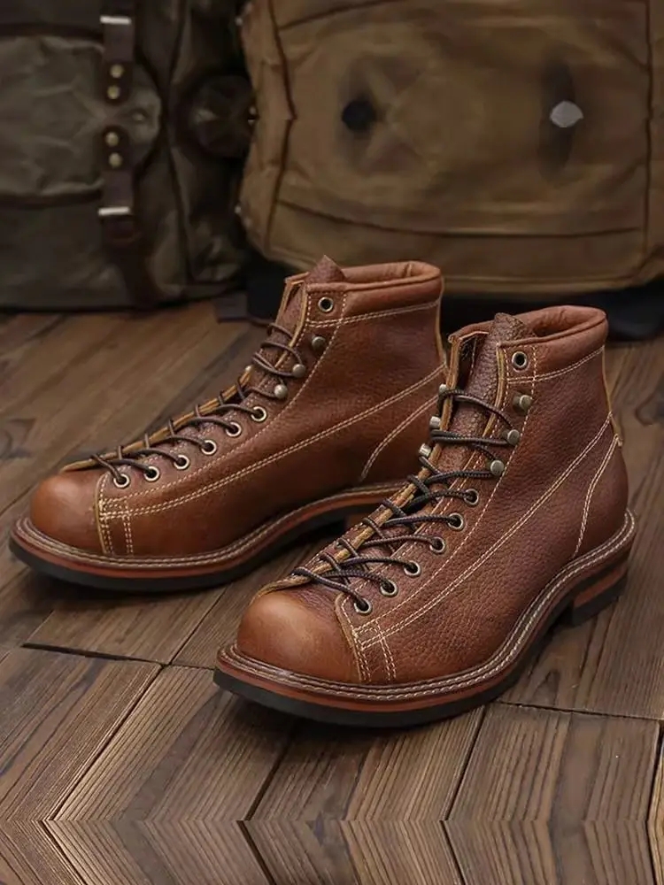 hoch-oben-Stiefel für Herren, kurzes Gesicht, Arbeitsschuhe, Radfahren, Moto-Stiefel, Fallschirmjäger, kurze Stiefel, Reiten, Motorradfahrerstiefel: Beige / 43