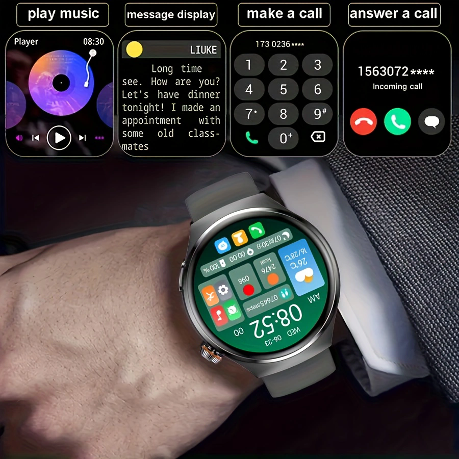 2025 Smart Watch da uomo Full Circle Touch Screen Chiamata Bluetooth Smartwatch da uomo Sport Attività Orologio fitness + scatola