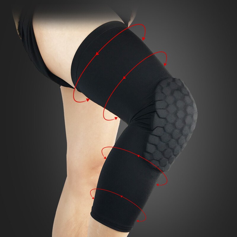 Honeycomb Pad Crashproof Antislip Basketball Leg Knee Guard Pad Long Sleeve Protector Gear Sports Injury Protect Sportswear