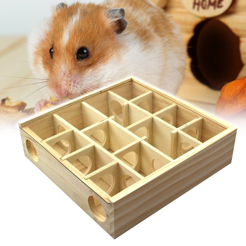Pet Hamster Wooden Mazes Tunnel Gerbil Rat Mouse Mice Small Animal Play Toys J8 #3