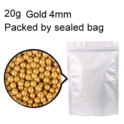 130G/20G Goud Zilver Kralen Eetbare Parel Suiker Bal Fondant Diy Cake Bakken Cookie Decoratie Suiker Snoep klei 4/6/7Mm Gyh: 20g Gold 4mm