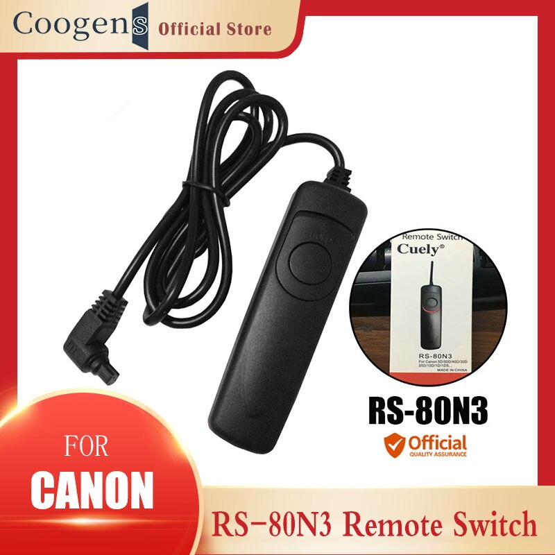 Shutter Release RS-80N3 Cable Remote Control For Canon 1DX 1Ds D2000 5D Mark II 5D2 5D3 5DII 7D 50D 40D 30D 20D 10D 30 1v DSLR