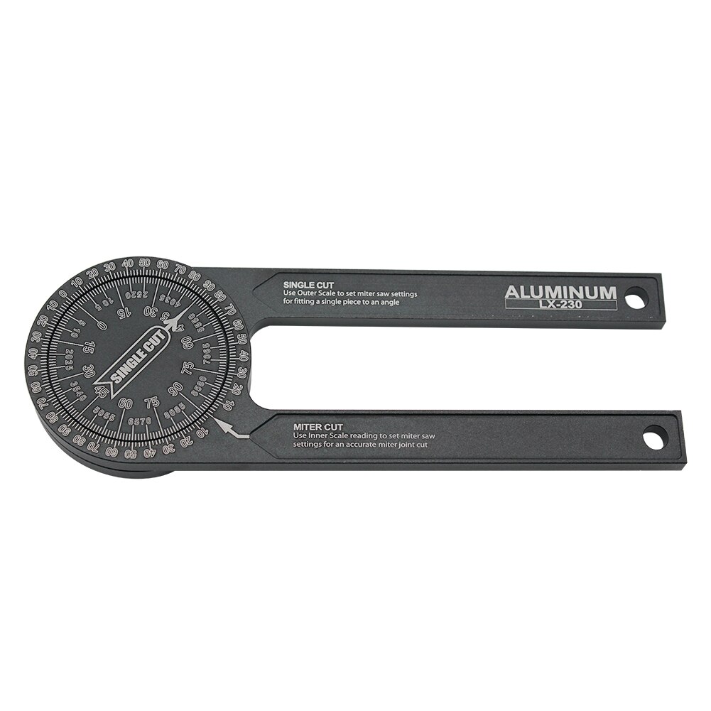 Multi-functional Aluminum Round Head Angle Ruler Woodworking Gadget Depth Measurement Mathematical Measurement Tool