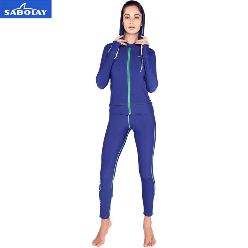 Sabolay Camicette Amanti Delle Donne Degli Uomini di Lycra Elastica Cardigan Rashguard Surf Della Chiusura Lampo di Stile di Nuotata Protezioni Uv Camicia Pantaloni di Acqua di Sport