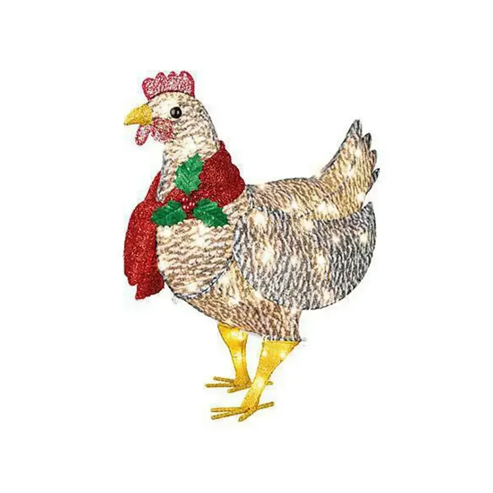 Courtyard Christmas Led Night Lights Outside Garden Decoration Ornaments Chicken Hen Glowing Pastoral Chickens Lamps