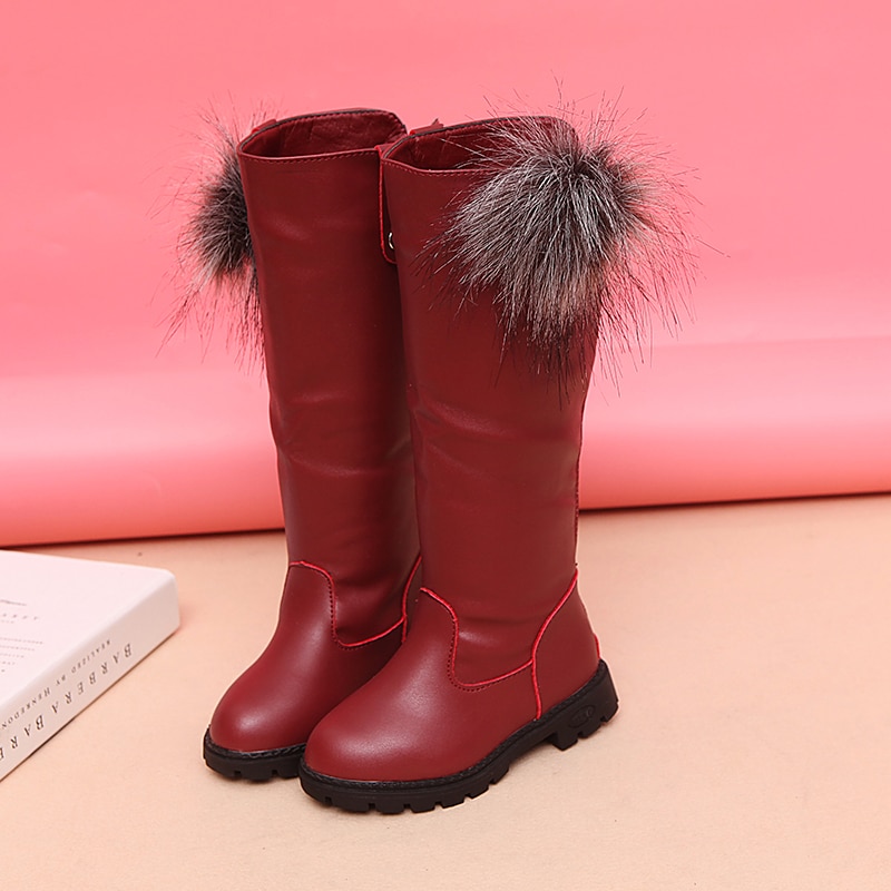 winter boots for girls leather shoes Children Girl princess knee-high Boots Anti-Slip Infant Kids Baby Shoes SC103