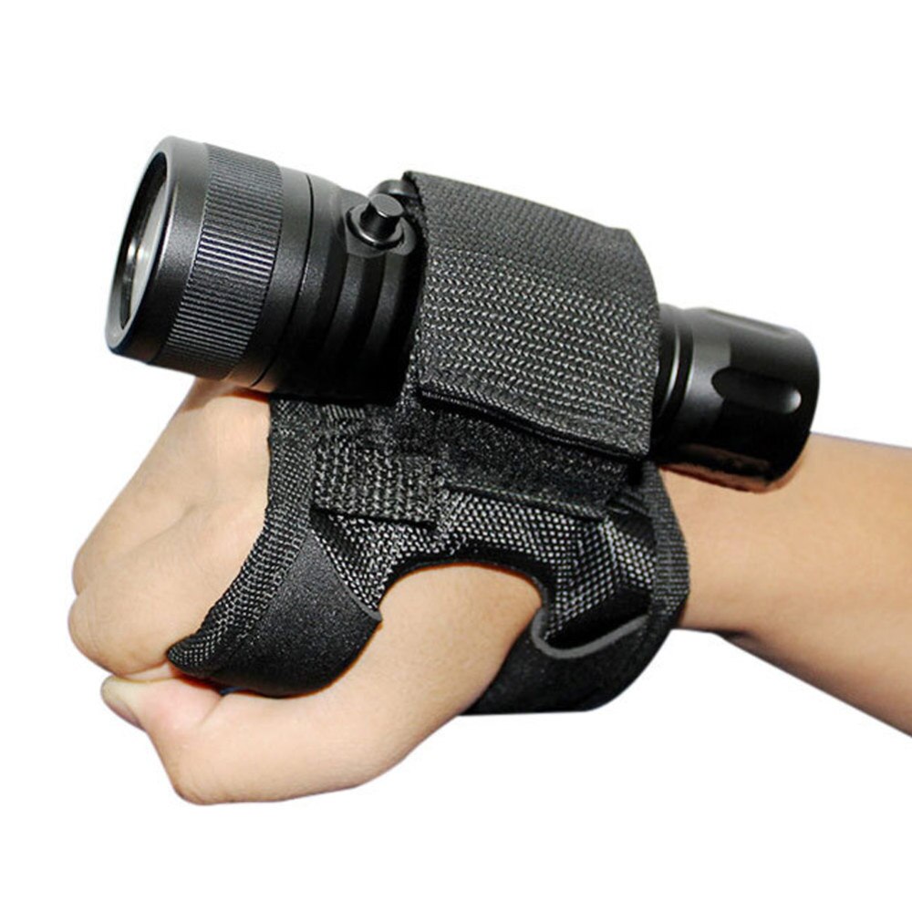 Soporte para linterna LED buceo subacuático al aire libre 18-38 MM soporte para brazo de mano negro suave correa para la muñeca guante