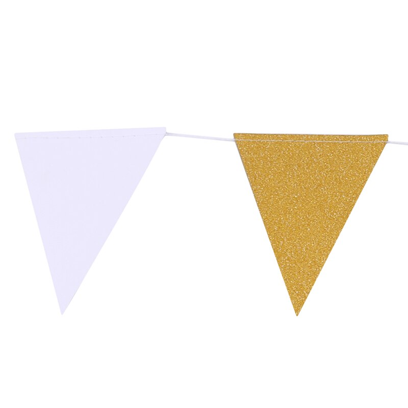 Glitter bunting papper banderoll guld flisa rosa flagga banderoll girland gör-det-själv hem event fest bröllop dekor festtillbehör