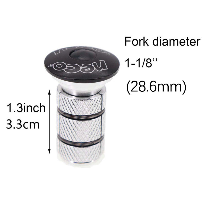 Neco Bike Headset Stem Top Cap Compression plug Nut Compressor Expansion Fork Steerer Carbon Fiber Cover Long Large Size: 28.6 Alu cap middle