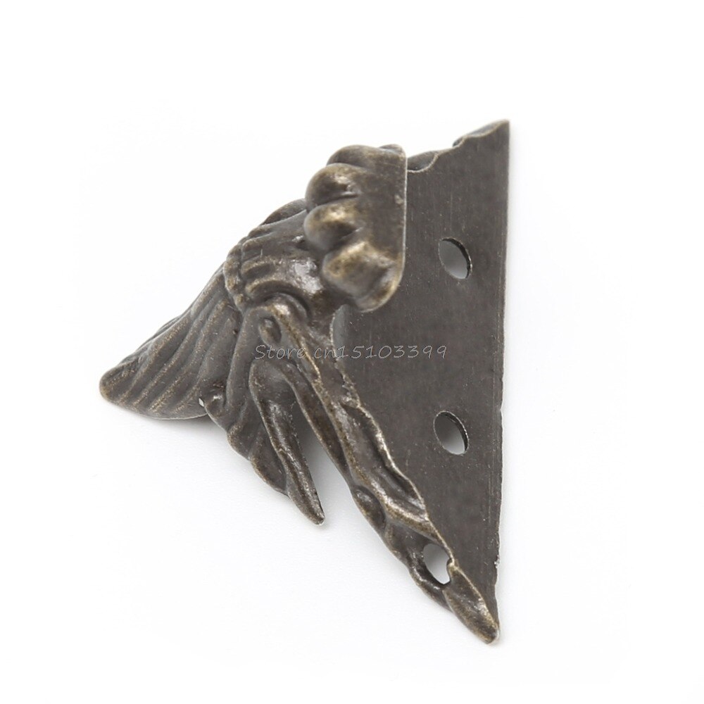 4x Antique Bronze Decorative Jewelry Box Wooden Case Feet Leg Corner Protector Corner Brackets