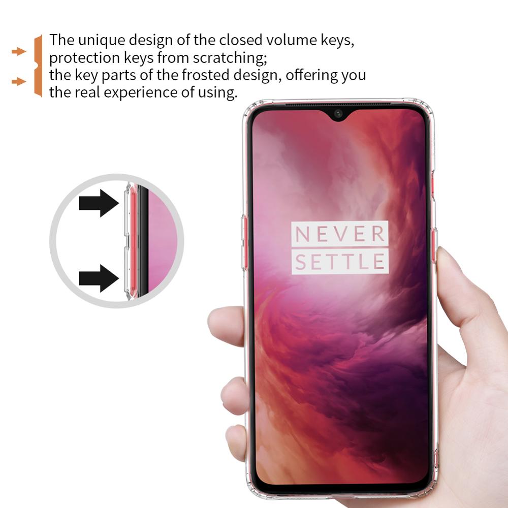 Dla oneplus 7 zawodowiec Obudowa Oneplus 7T zawodowiec Nillkin natura przezroczysty miękkiego silikonu TPU przezroczysty tył pokrywa dla oneplus 8 etui na telefony
