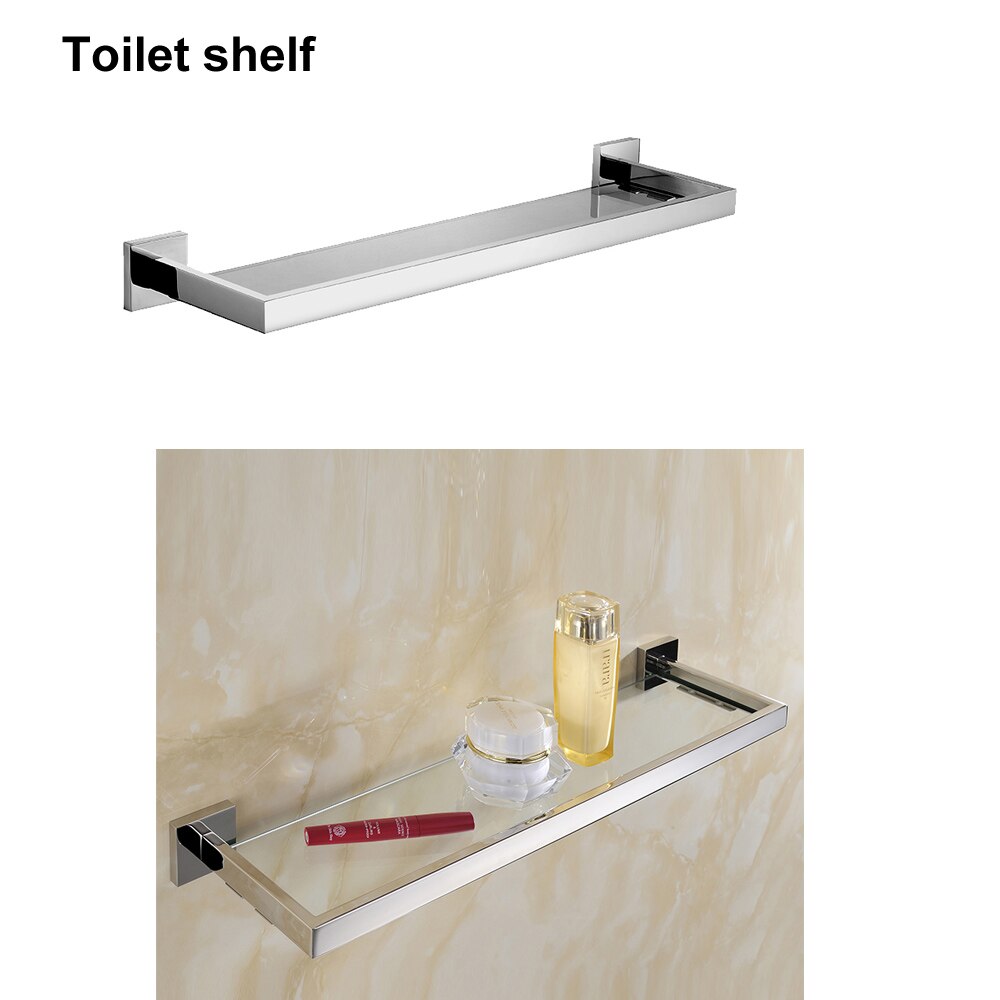 SUS 304 Stainless Steel Bathroom Hardware Set Chrome Polished Toothbrush Holder Paper Holder Towel Bar Hook Bathroom Accessories