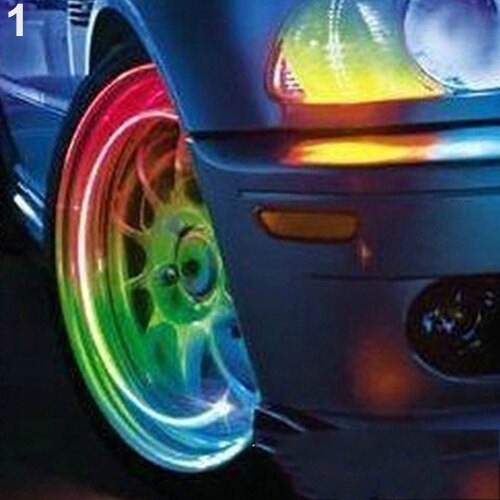 1 stk flerfarvet hjul bil lys dæk ventil dæk intelligent cool zink legering lampe
