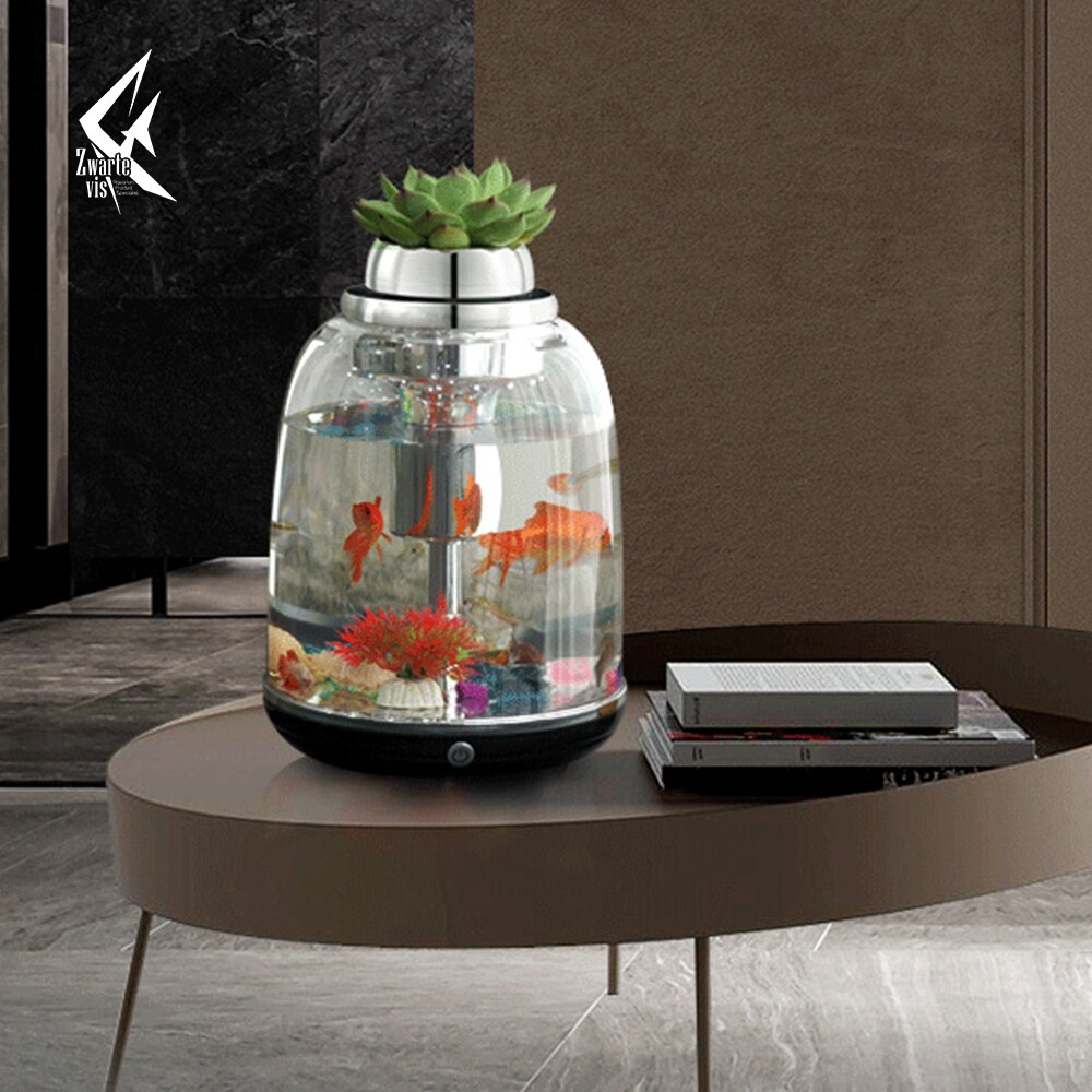 Plastic Mini Desktop Circulation Ecological Simulation Integrated Fish Tank Without Changing Betta Fish Tank