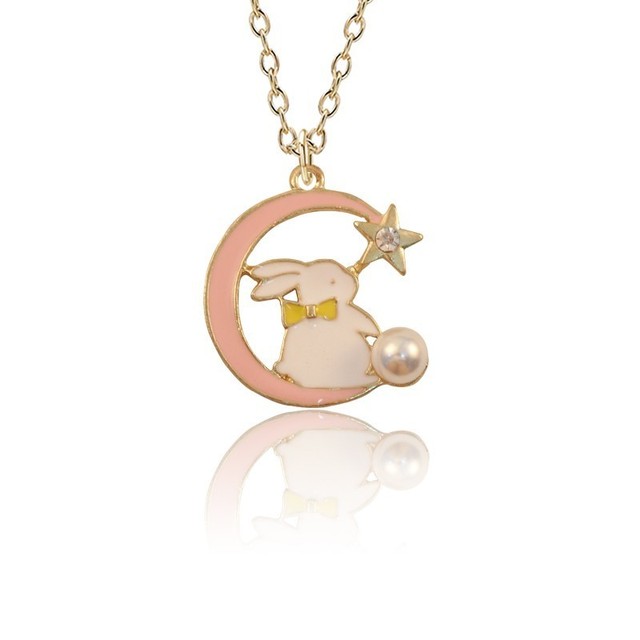 Emaille Kat Parel Staart Kettingen Schattige Animal Choker Ketting Voor Vrouwen Sieraden Colar: Gerhodineerd