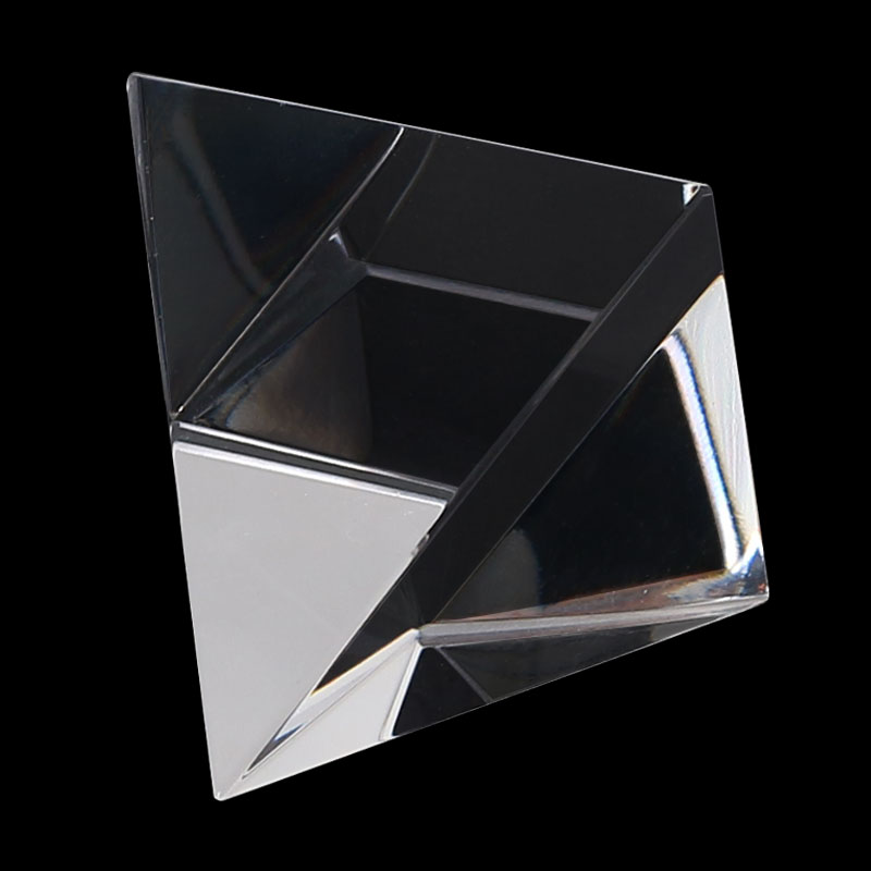 Prism Optical Glass Crystal Pyramid Bottom Side 40mm Rectangular Pyramid Polyhedral Popularization of Science Studying