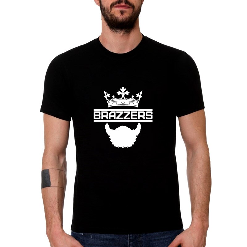 HT0002# for brazzers black t shirt men tshirt men's tshirt top summer Tshirt cool round neck short sleeve shirt