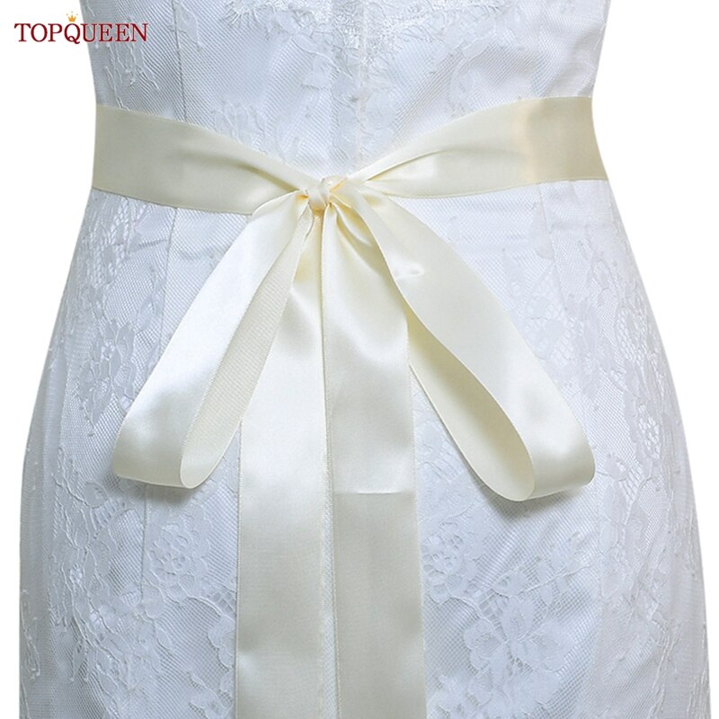 TOPQUEEN S419-G Jahrgang Blumen- Hochzeit Gürtel Smaragd Mutterschaft Schärpe Strass Blume Hüftgürtel Für Braut Kleid Kleid Applikationen: Elfenbein Schleife