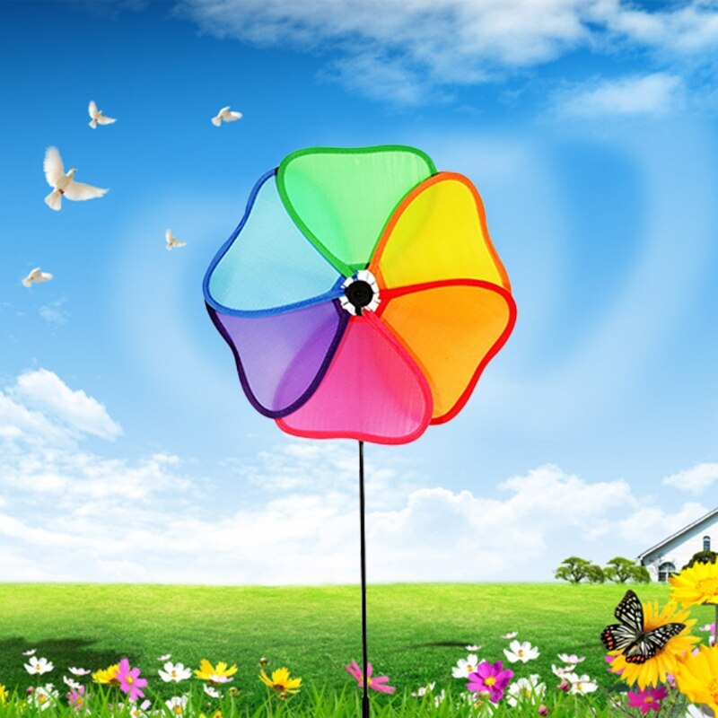 Colorful Flower Wind Spinners Lawn Pinwheels Windmill Party Pinwheel for Garden 1XCC